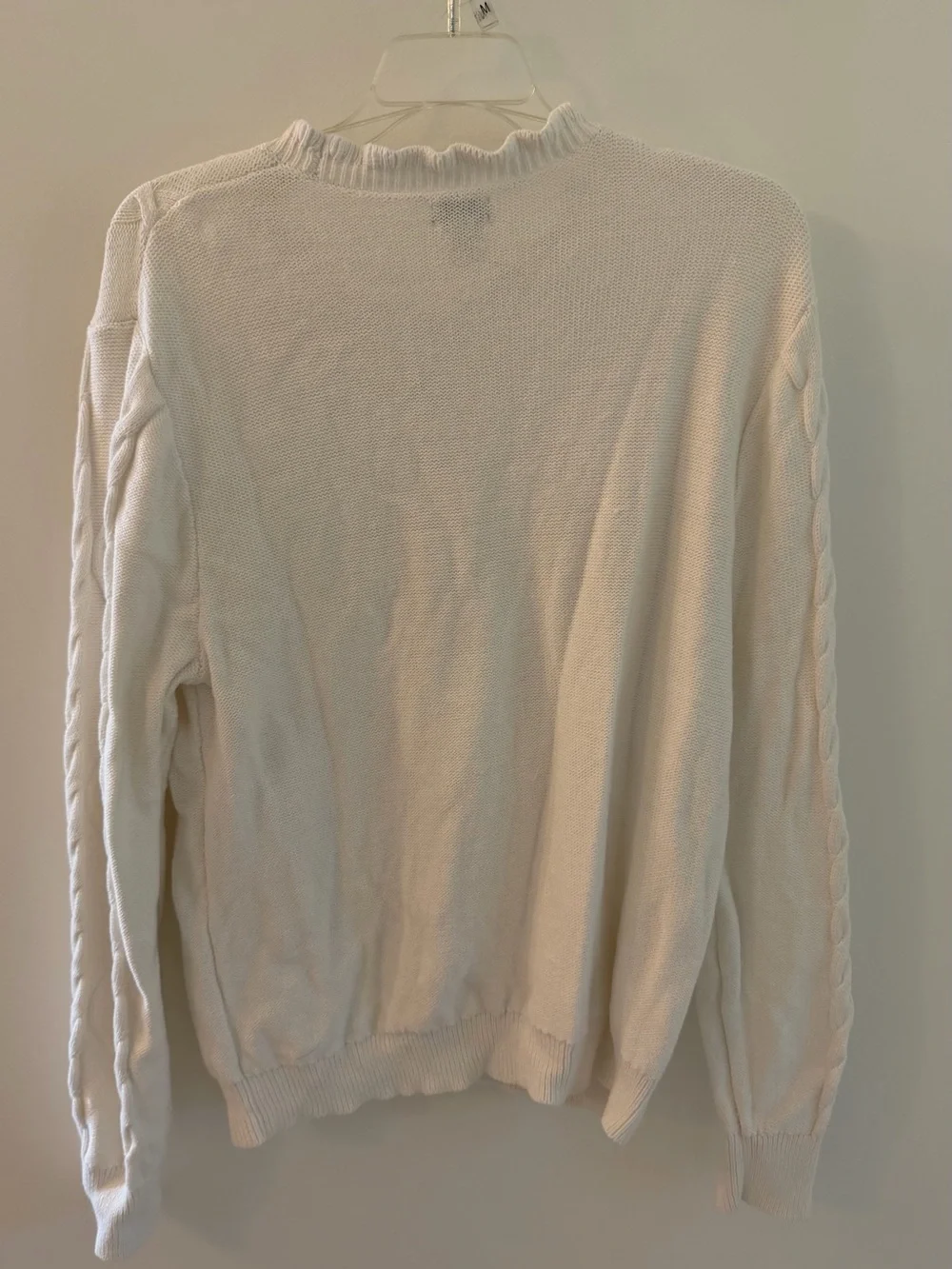 J. Crew Factory Cream Cable Knit Scoop Neck Sweater